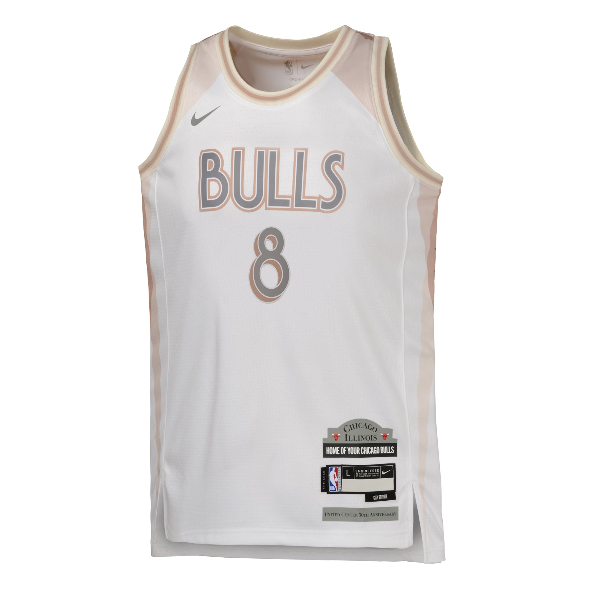Camiseta City Edition Swingman de los Chicago Bulls 2024 Blanca Zach Lavine Juvenil NBA Jersey Men's