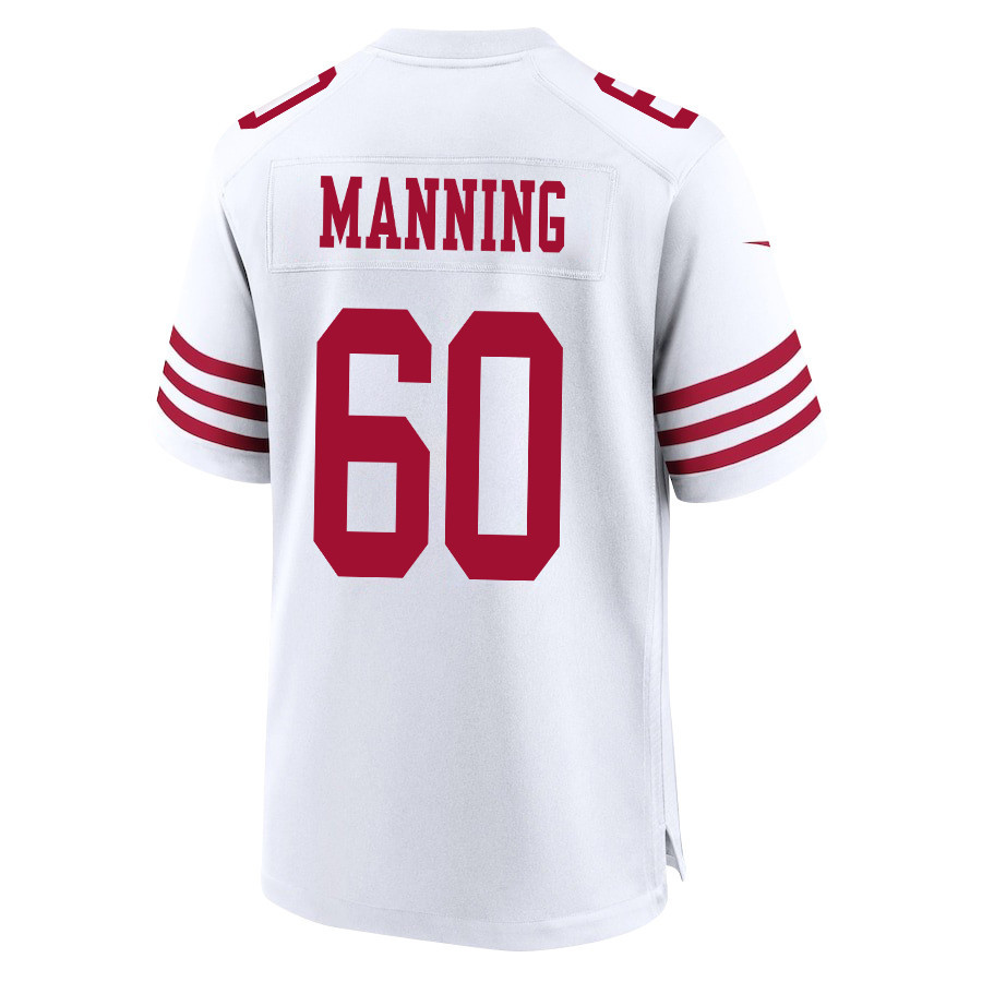 Ilm Manning 60 San Francisco 49ers NFC Champions Patch Game White NFL Jersey Men's