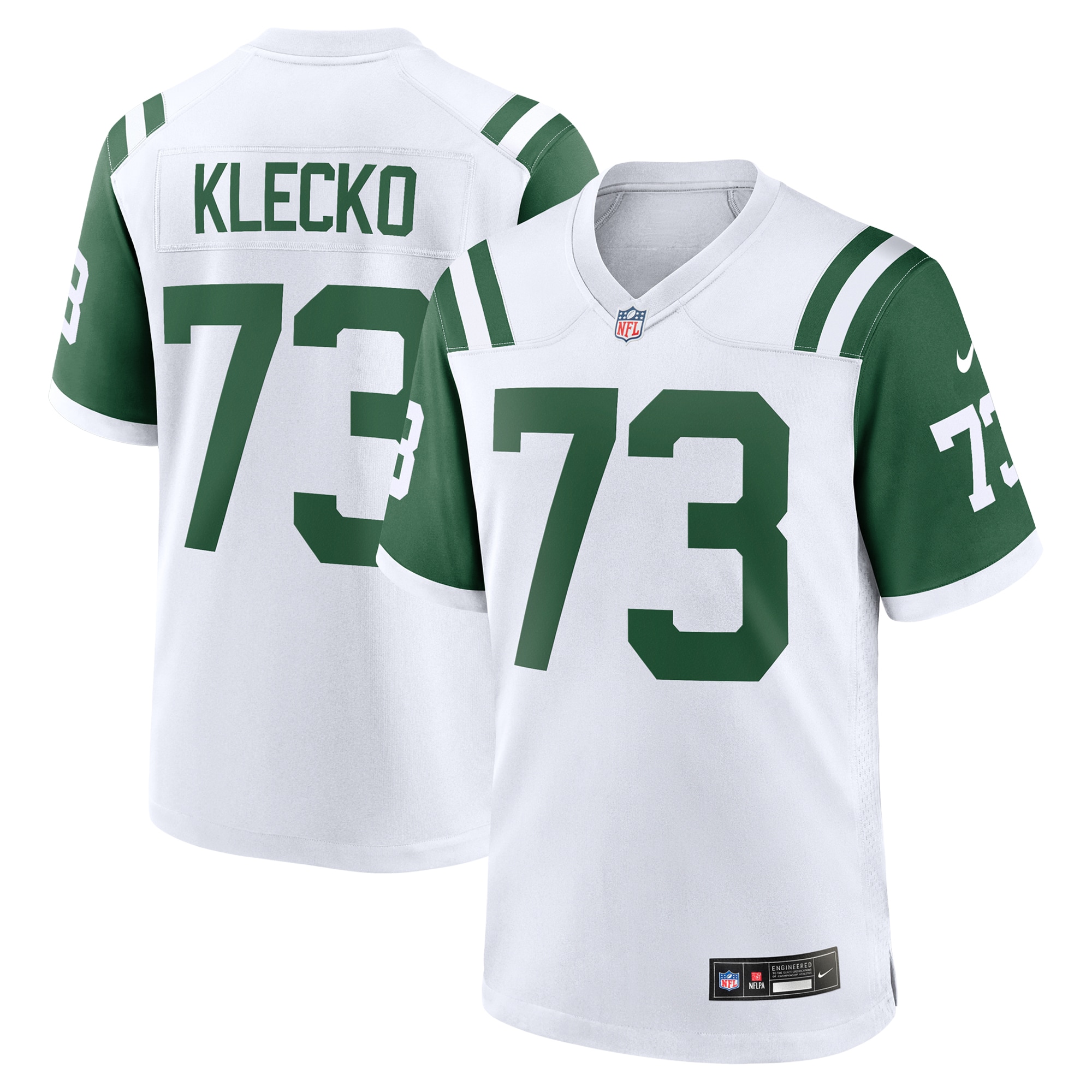 New York Jets Joe Klecko White Classic Alternate Retired Player Game NFL Jersey Men's