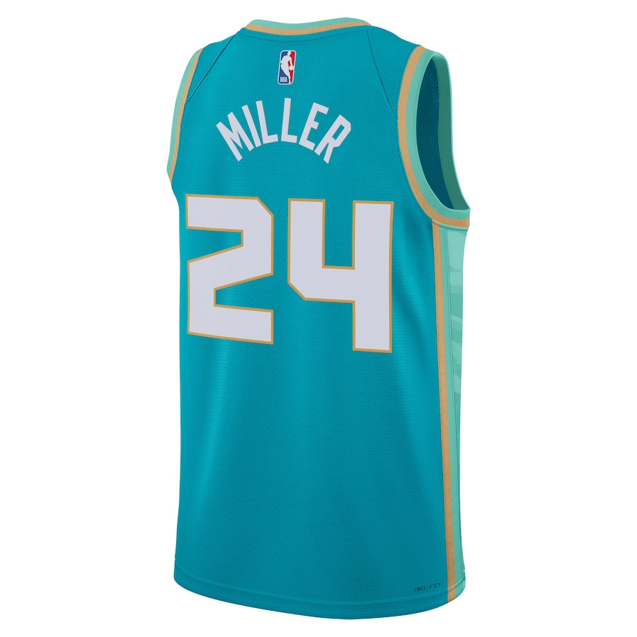Brandon Miller 24 Charlotte Hornets 2023/24 City Edition Swingman Teal NBA Jersey Men's