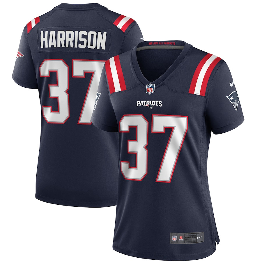 Rodney Harrison 37 New England Patriots Game Retired Navy NFL Jersey Women's