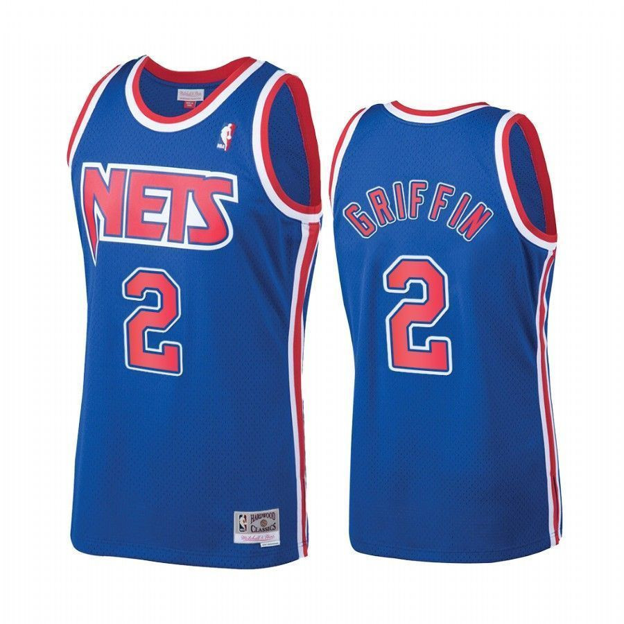 Blake Griffin 2 Brooklyn Nets Hardwood Classics Blue NBA Jersey Men's