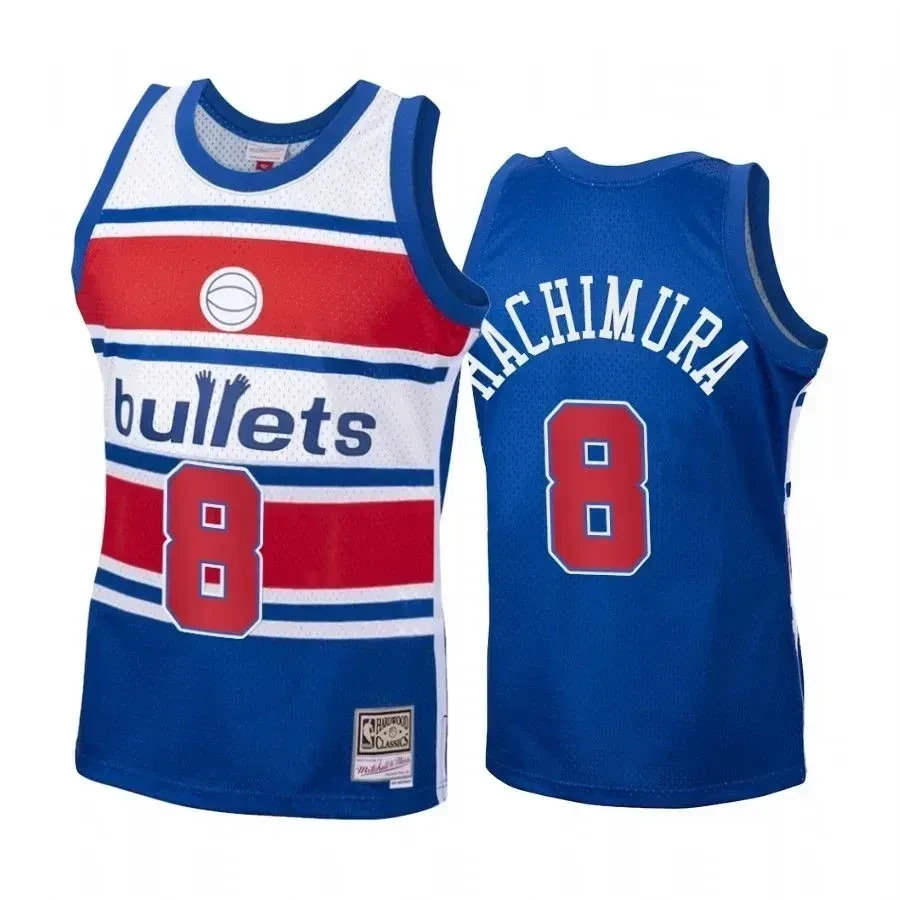 Rui Hachimura 8 Washington Wizards Blue Hardwood Classics NBA Jersey Men's