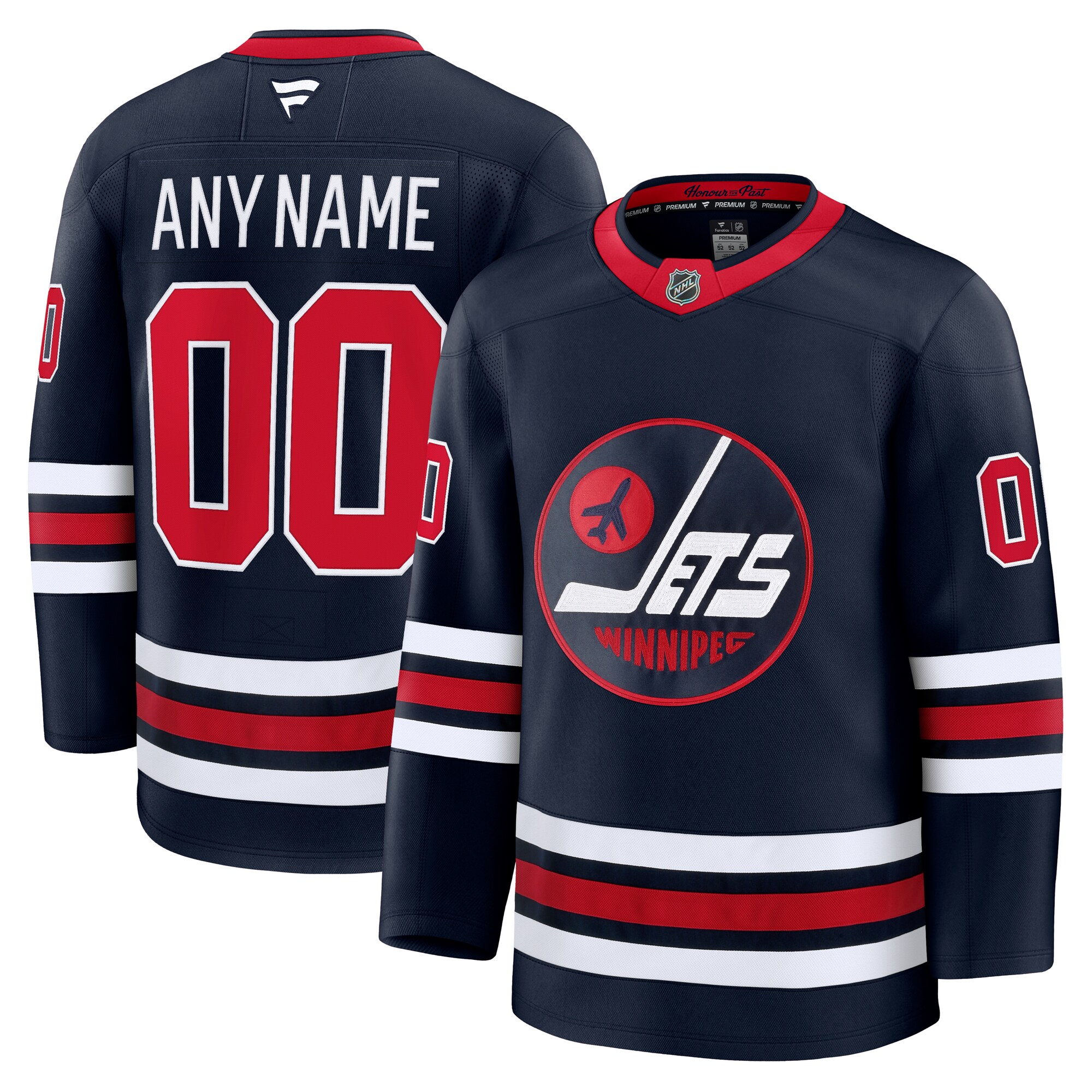 Winnipeg Jets Navy Alternate Premium Custom NHL Jersey Men's