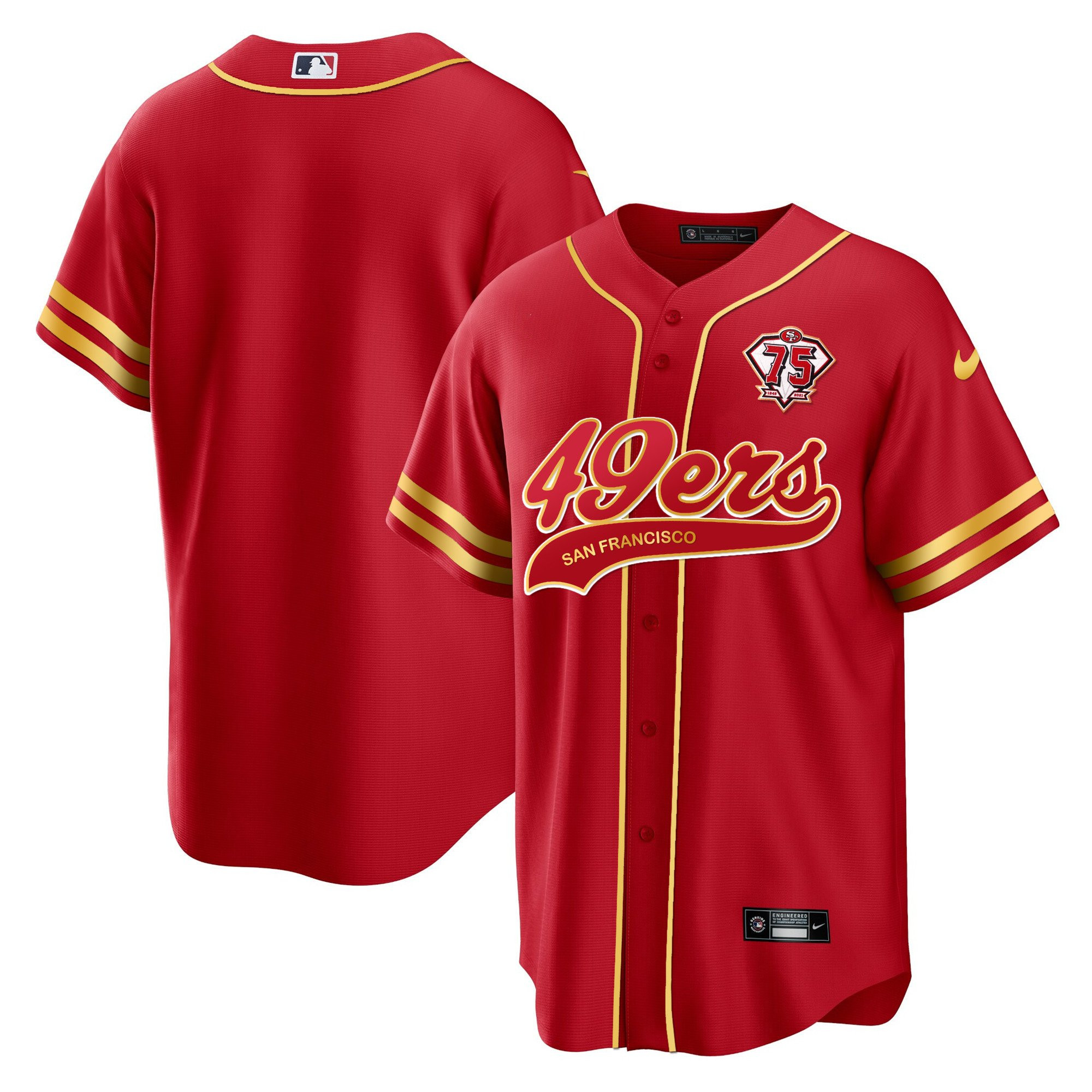 San Francisco 49ers Red MLB Jersey Men's