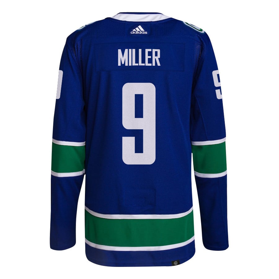 J.T. Miller 9 Vancouver Canucks 2024 Playoffs Patch Home Blue NHL Jersey Men's