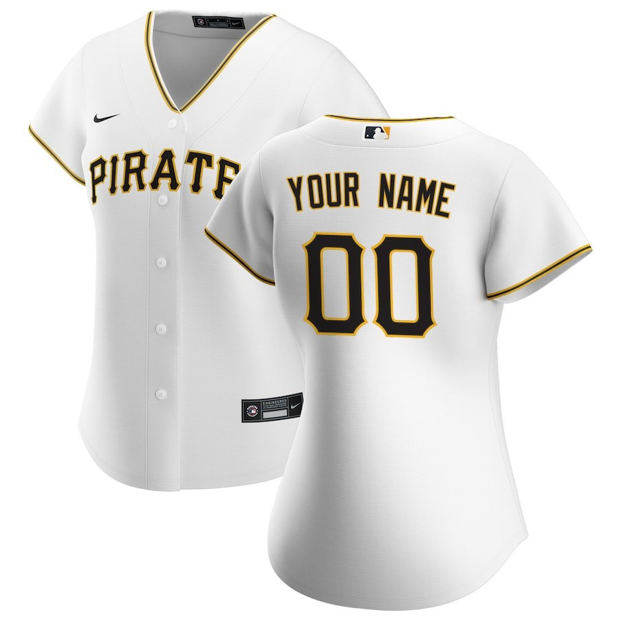 Pittsburgh Pirates Home Custom White MLB Jersey Women's