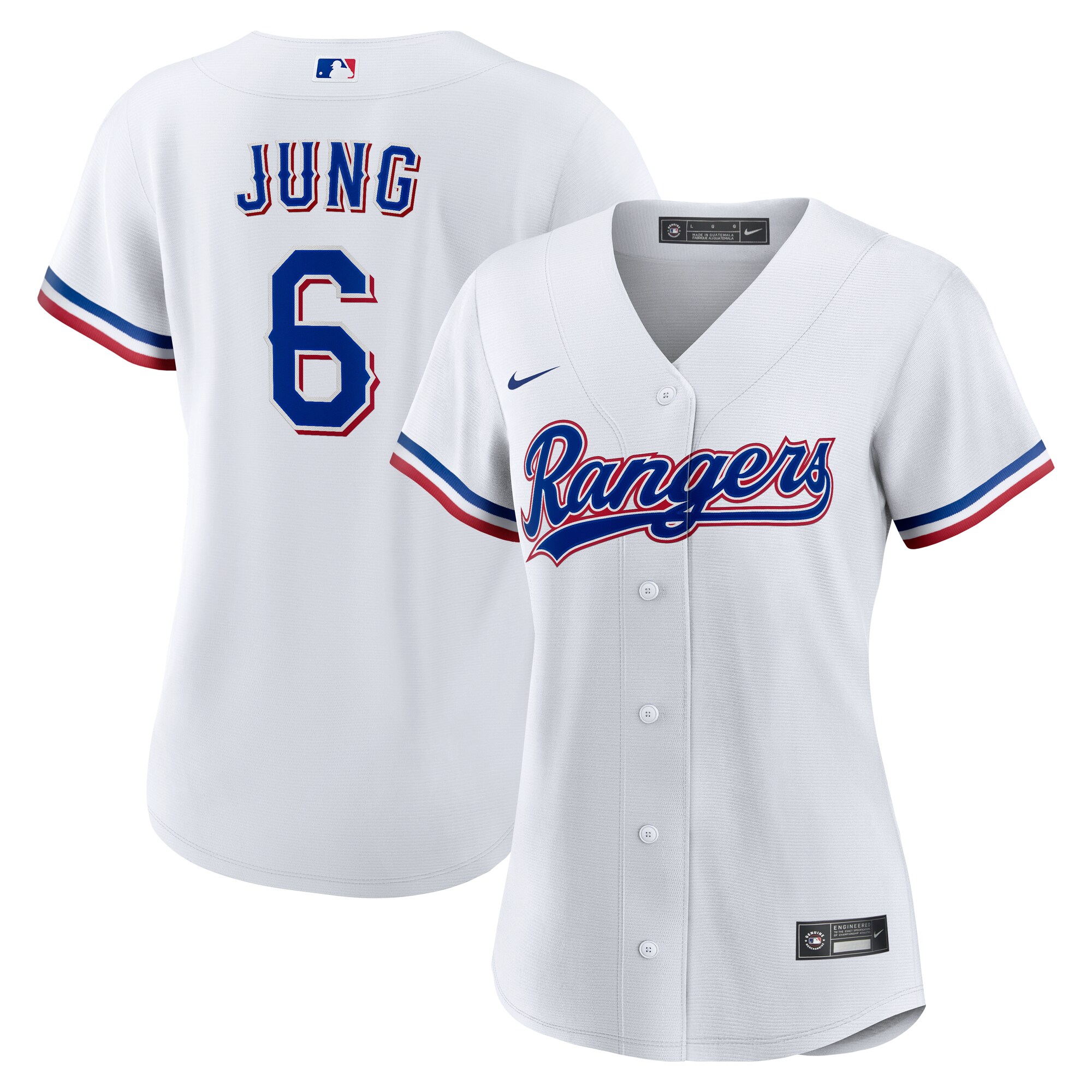 Texas Rangers Josh Jung White Home MLB Jersey Women's