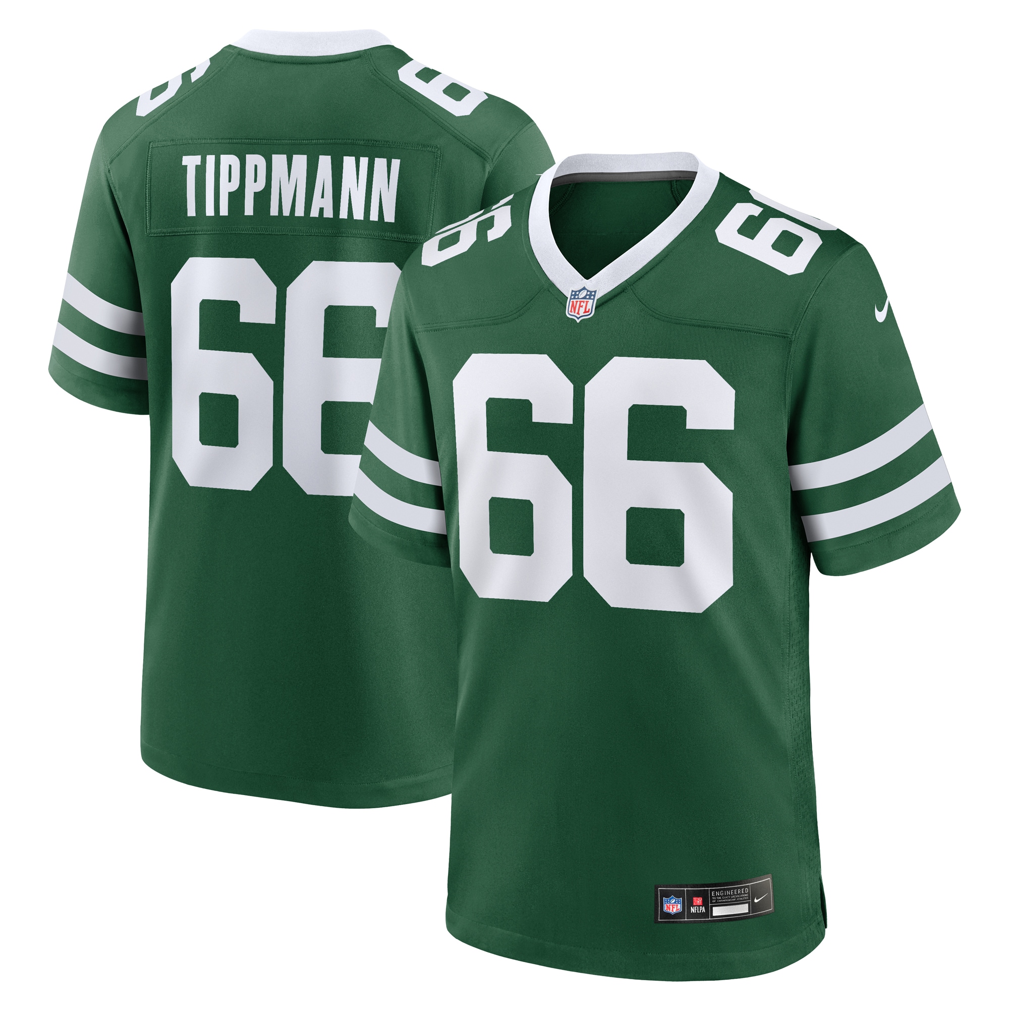 New York Jets Joe Tippmann Legacy Green Team Game NFL Jersey Men's