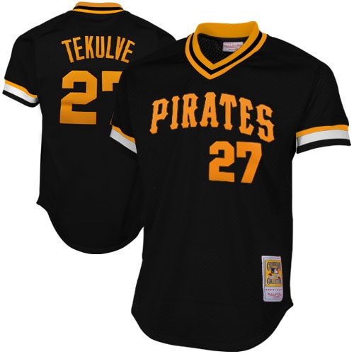 Mitchell Ness Pittsburgh Pirates Kent Tekulve 1982 Cooperstown Collection Practice Black MLB Jersey Men's