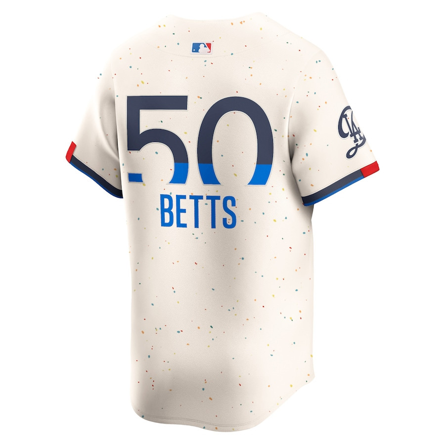 Mookie Betts 50 Los Angeles Dodgers 2024 City Connect Limited Cream MLB Jersey Men's
