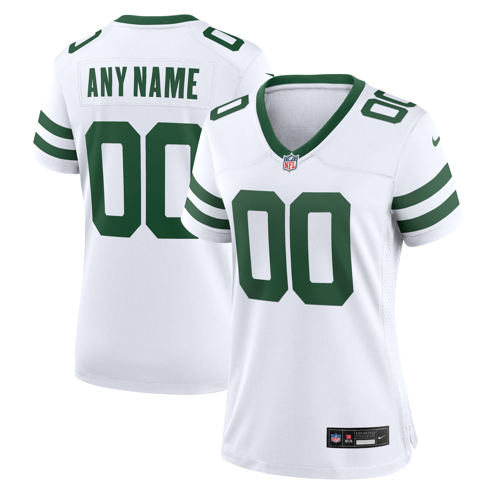 New York Jets Legacy White Custom Game NFL Jersey Women's
