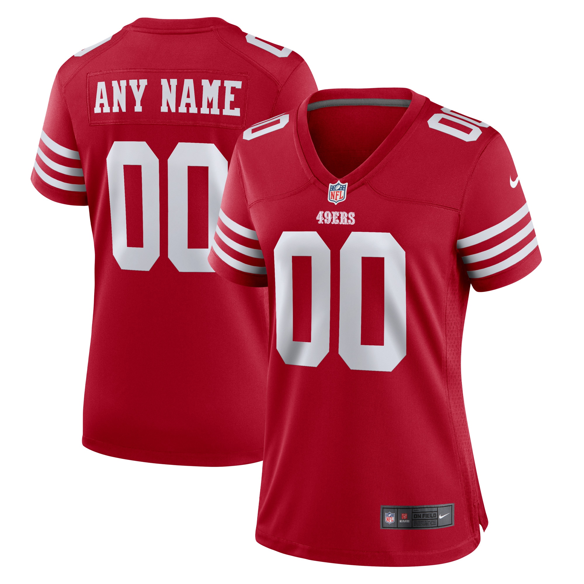 San Francisco 49ers Scarlet Game Custom NFL Jersey Women's