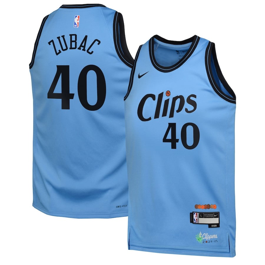 Ivica Zubac 40 Los Angeles Clippers 2024/25 Swingman Playe City Edition Light Blue NBA Jersey Youth