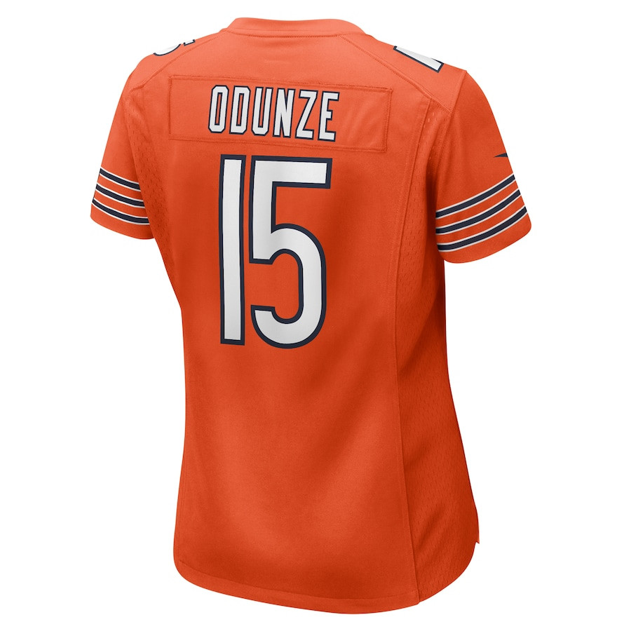 Rome Odunze 15 Chicago Bears Alternate Game Orange NFL Jersey Women's