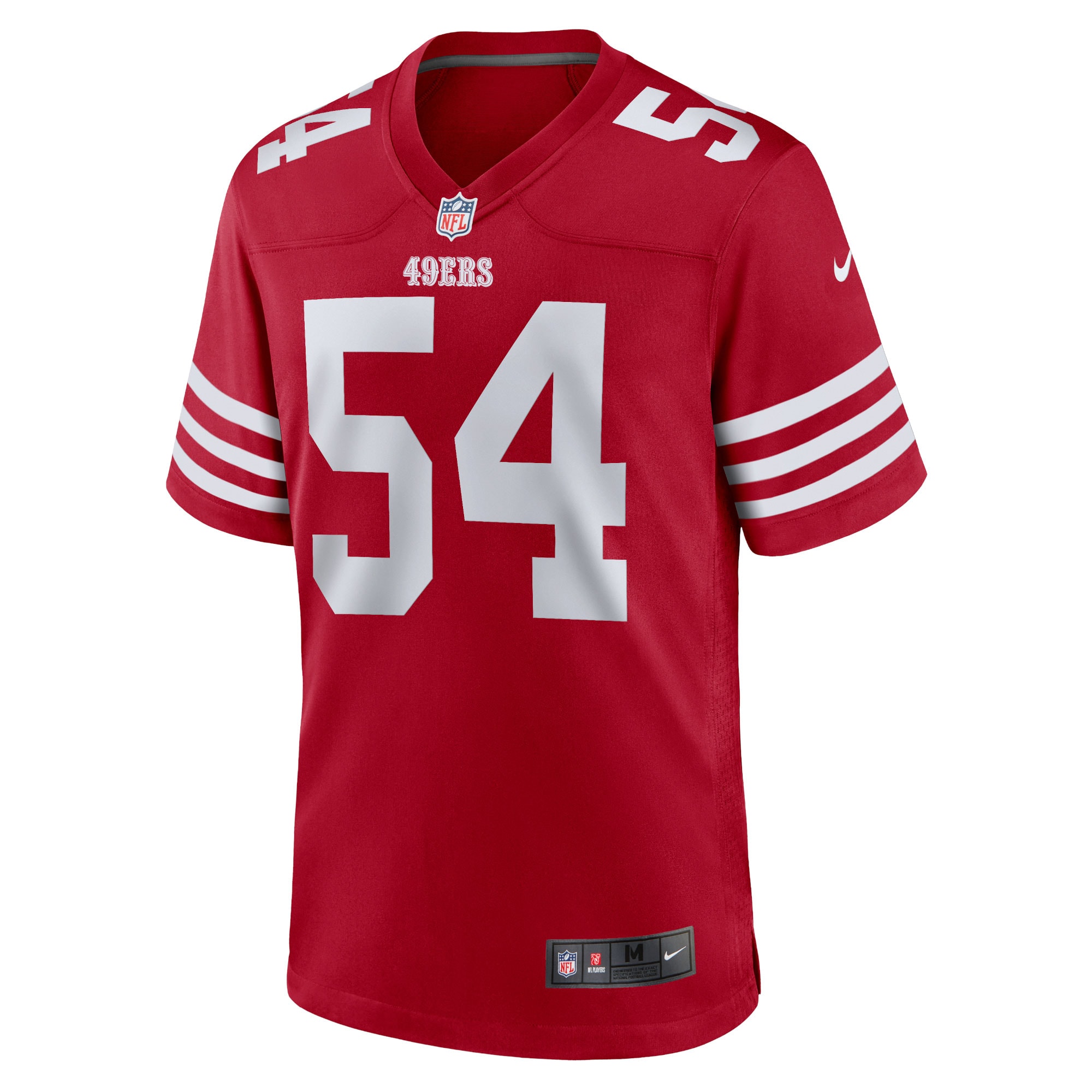 San Francisco 49ers Fred Warner Scarlet Team Game Player NFL Jersey Women's