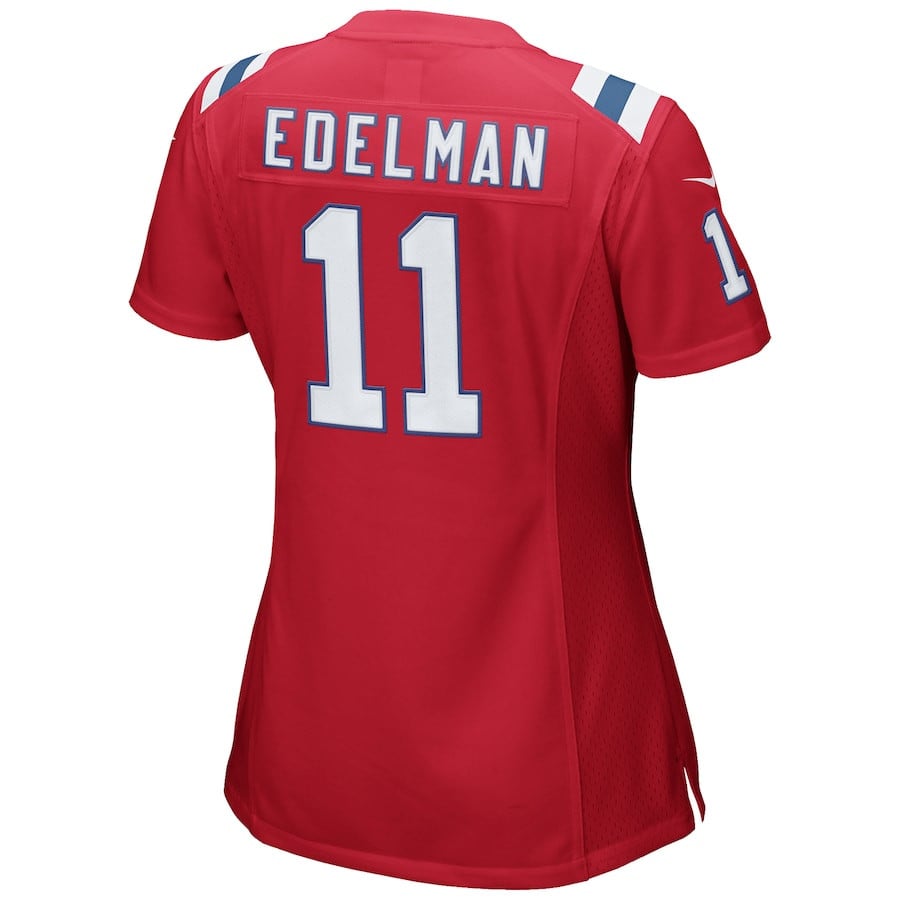 Julian Edelman 11 New England Patriots Womens Alternate Game Red NFL Jersey Women's