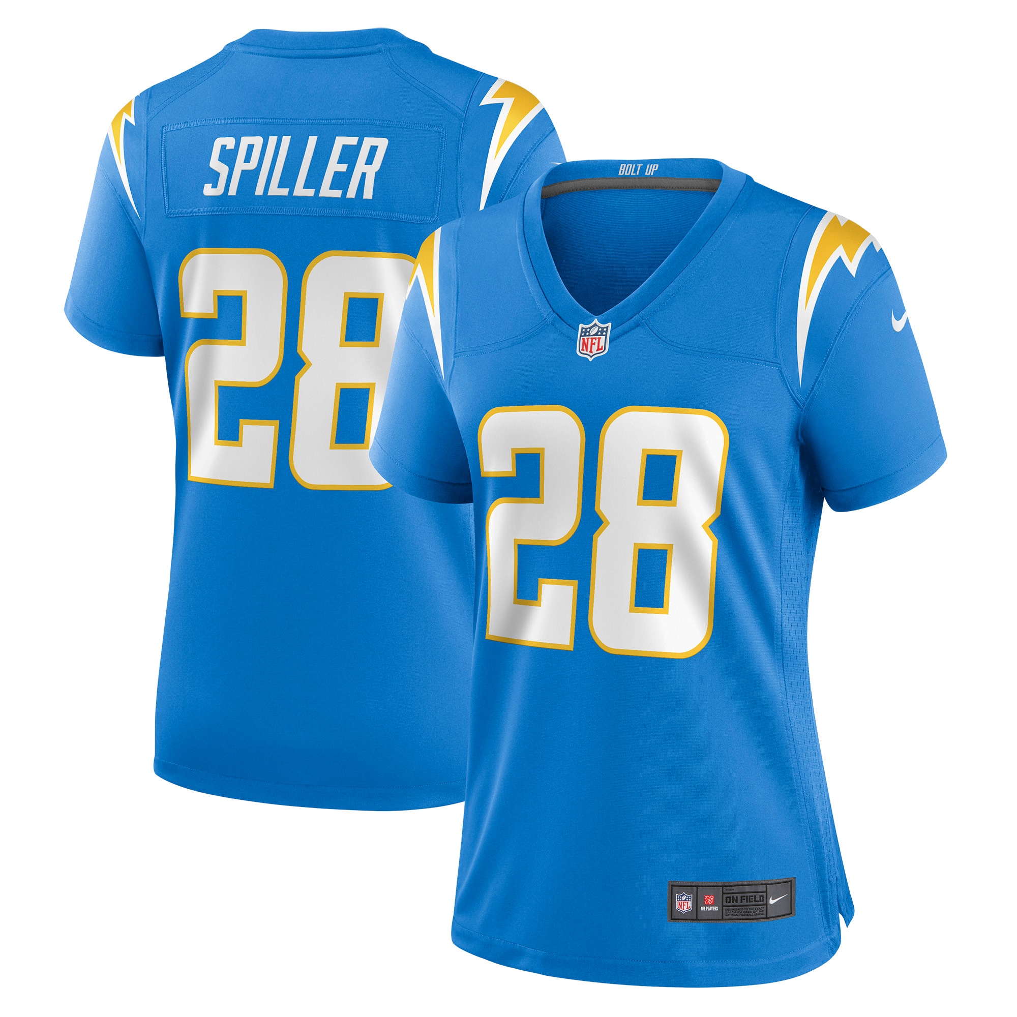 Los Angeles Chargers Isaiah Spiller Powder Blue Game NFL Jersey Women's
