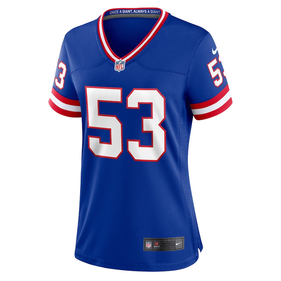 Harry Carson 53 New York Giants Classic Retired Game Royal NFL Jersey Women's