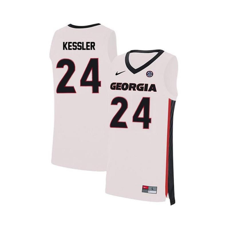 24 Houston Kessle White Elite Georgia Bulldogs NCAA Jersey Men's