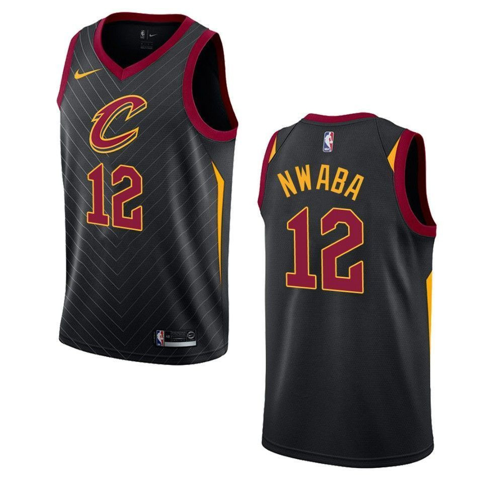 Cleveland Cavaliers 12 David Nwaba Statement Swingman Black NBA Jersey Men's