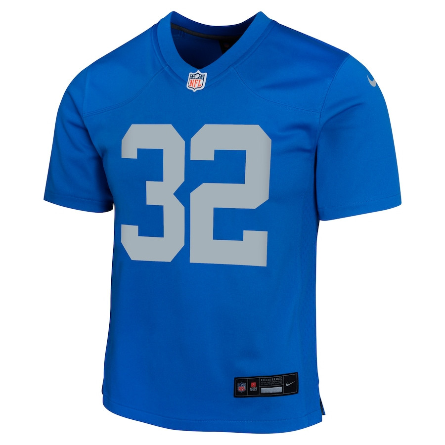 Brian Branch 32 Detroit Lions Alternate Game Blue NFL Jersey Youth