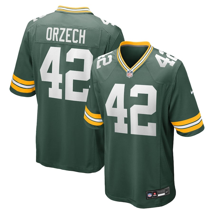 Matt Orzech 42 Green Bay Packers Game Green NFL Jersey Men's