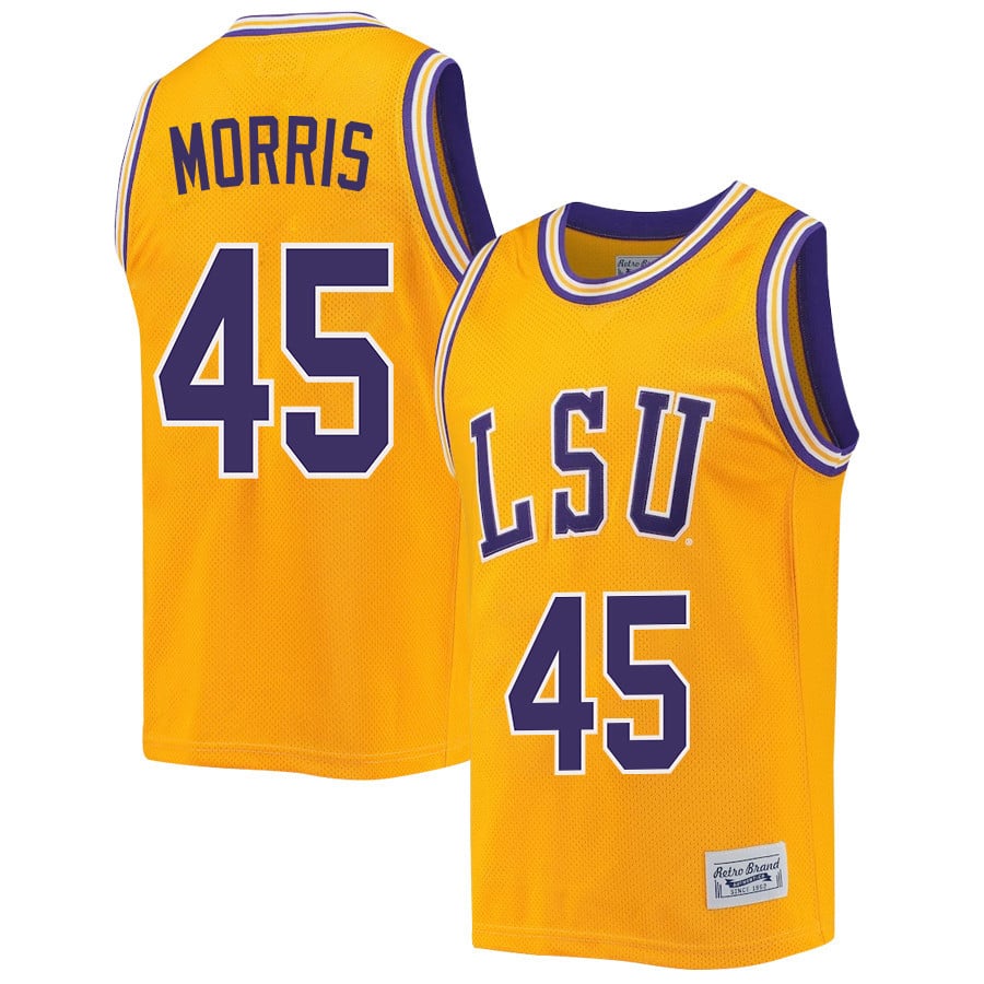 Alexis Morris 45 LSU Tigers 2023 Retro- Gold NCAA Jersey Men's