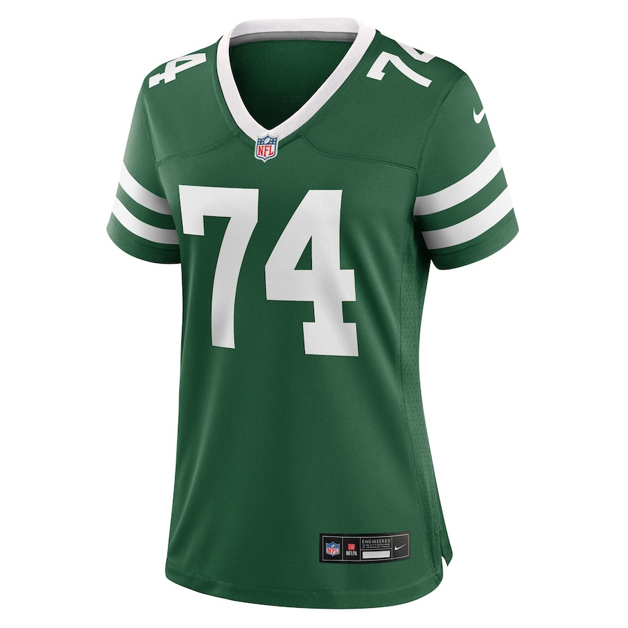 Olu Fashanu 74 New York Jets Team Game Legacy Green NFL Jersey Women's