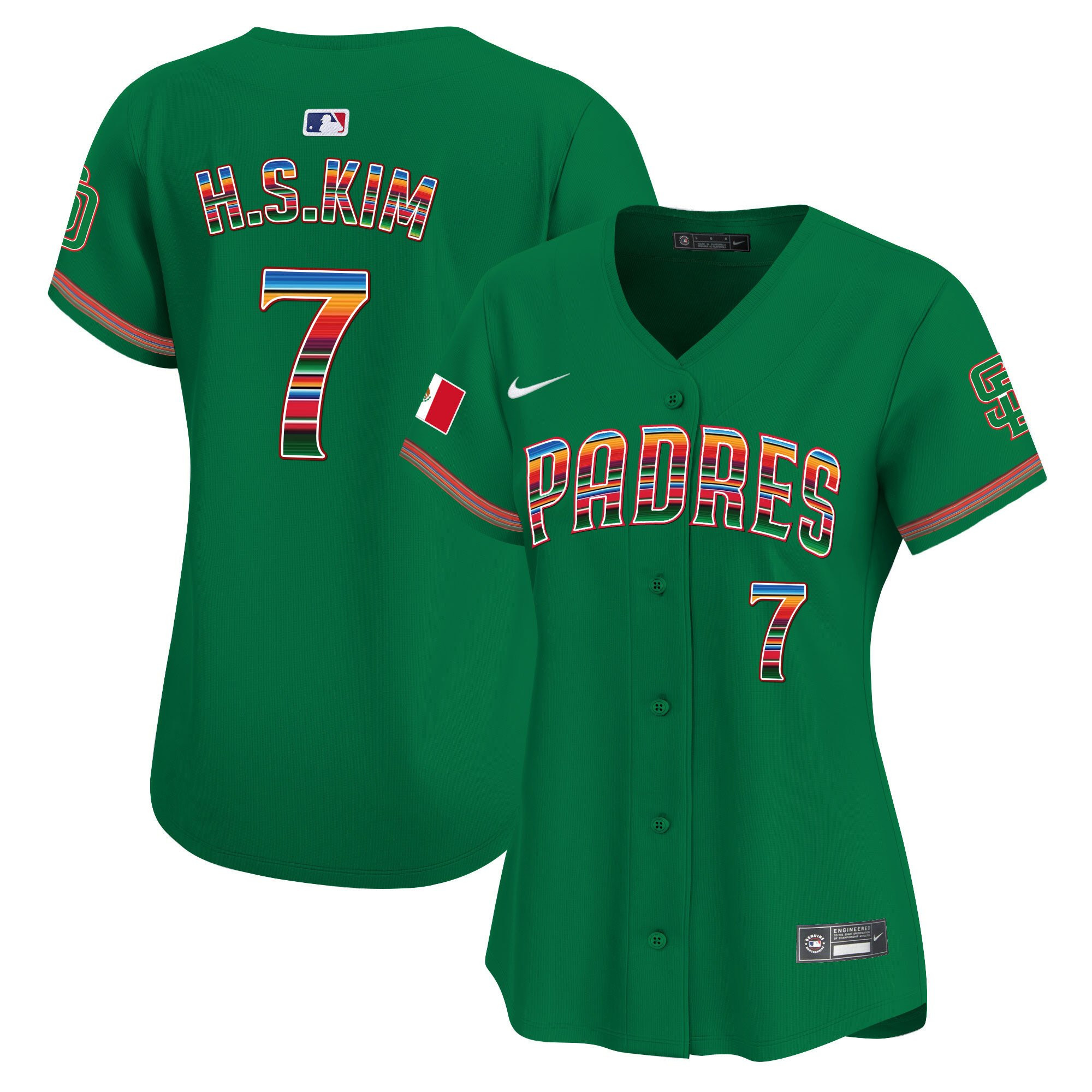 Ha-Seong Kim 7 San Diego Padres Mexico Green MLB Jersey Women's