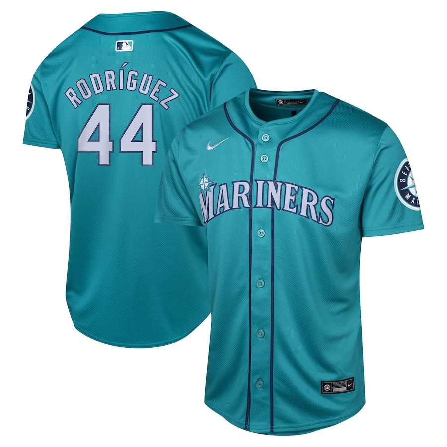 Julio Rodr?guez 44 Seattle Mariners Alternate Limited Aqua MLB Jersey Youth