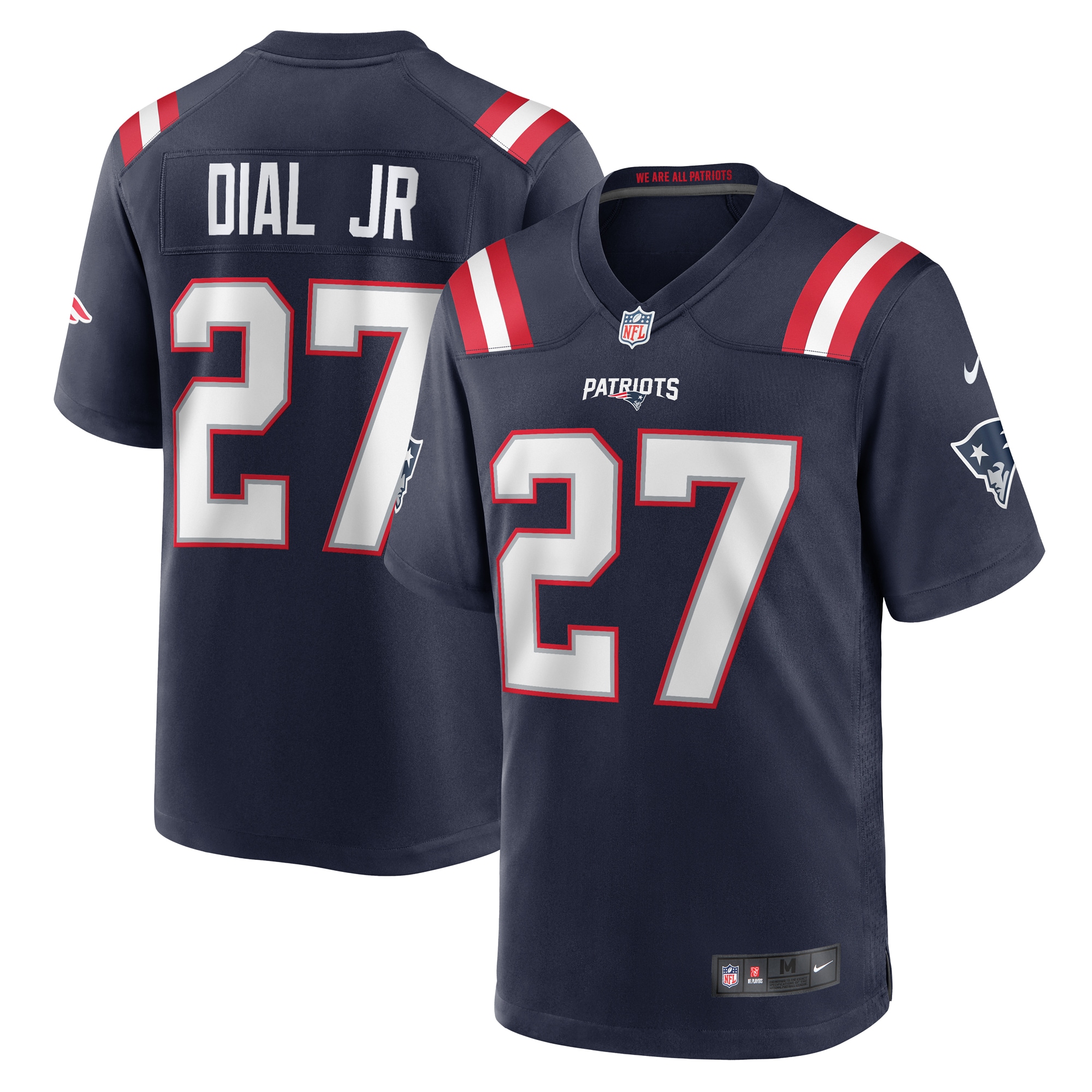 New England Patriots Marcellas Dial Jr. Navy Game NFL Jersey Men's