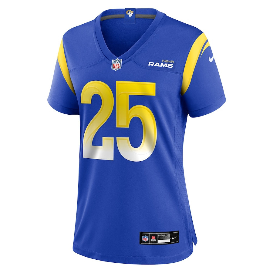 Quindell Johnson 25 Los Angeles Rams Team Game Royal NFL Jersey Women's