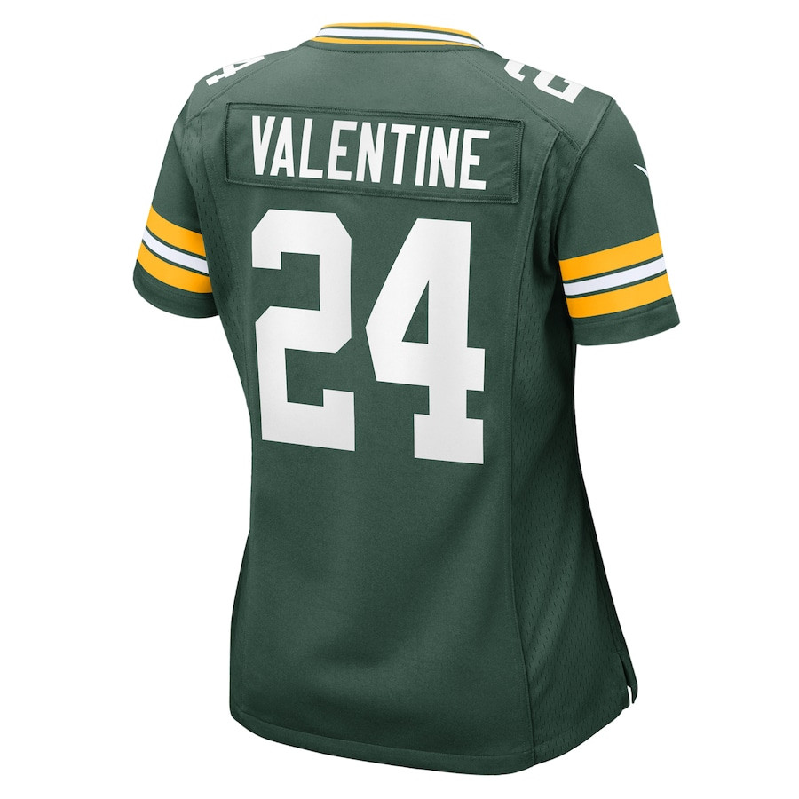 Carrington Valentine 24 Green Bay Packers Game Green NFL Jersey Women's