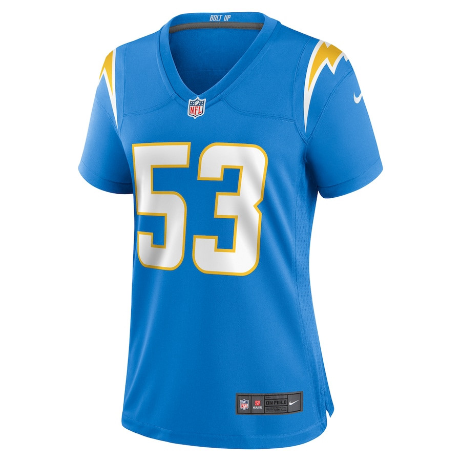 Chris Collins 53 Los Angeles Chargers Game Powder Blue NFL Jersey Women's