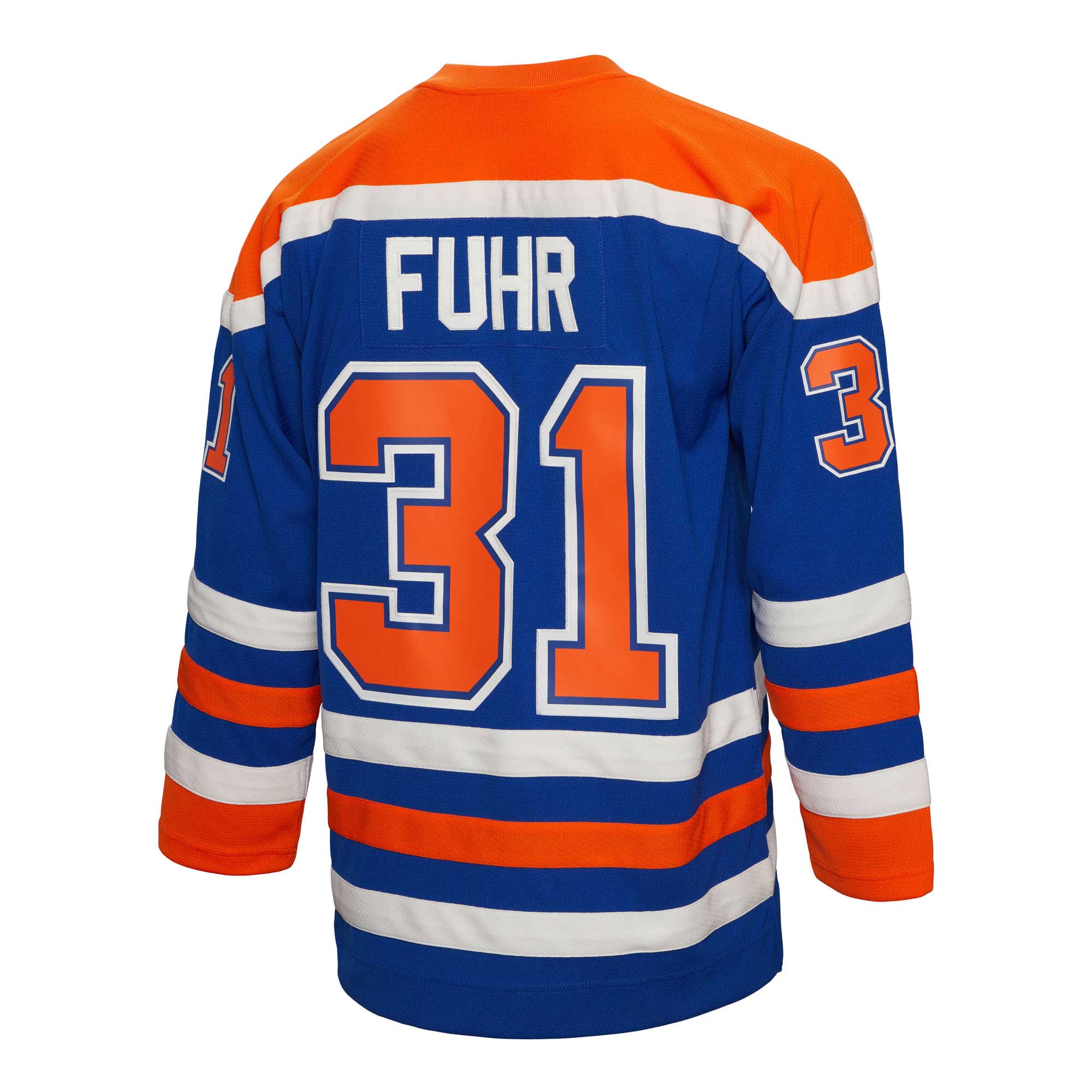 Edmonton Oilers Grant Fuhr Mitchell Ness Royal 1986/87 Blue Line Player NHL Jersey Men's