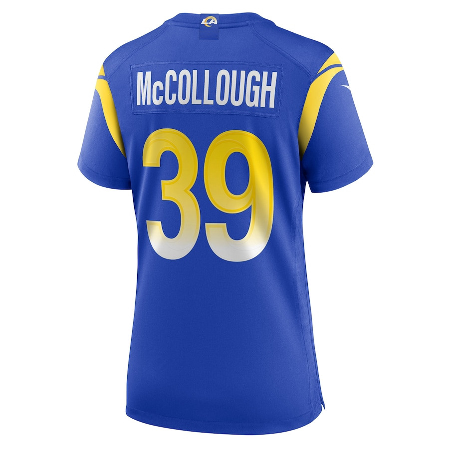Jaylen McCollough 39 Los Angeles Rams Game Royal NFL Jersey Women's