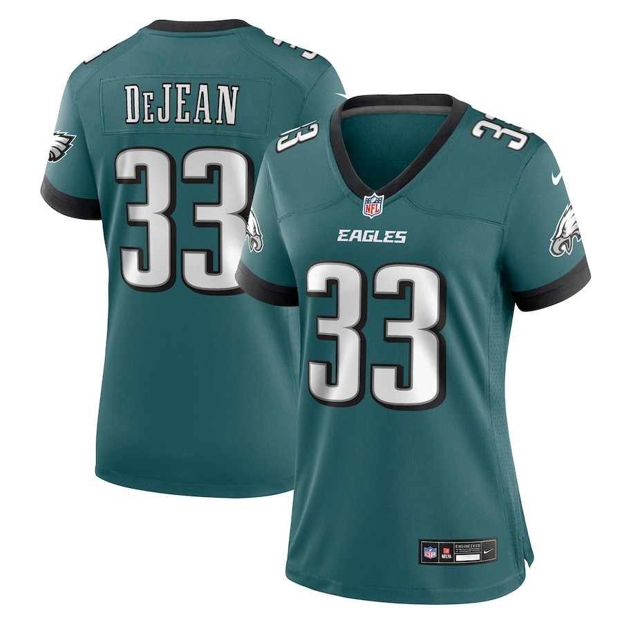 Cooper DeJean 33 Philadelphia Eagles Team Game Midnight Green NFL Jersey Women's