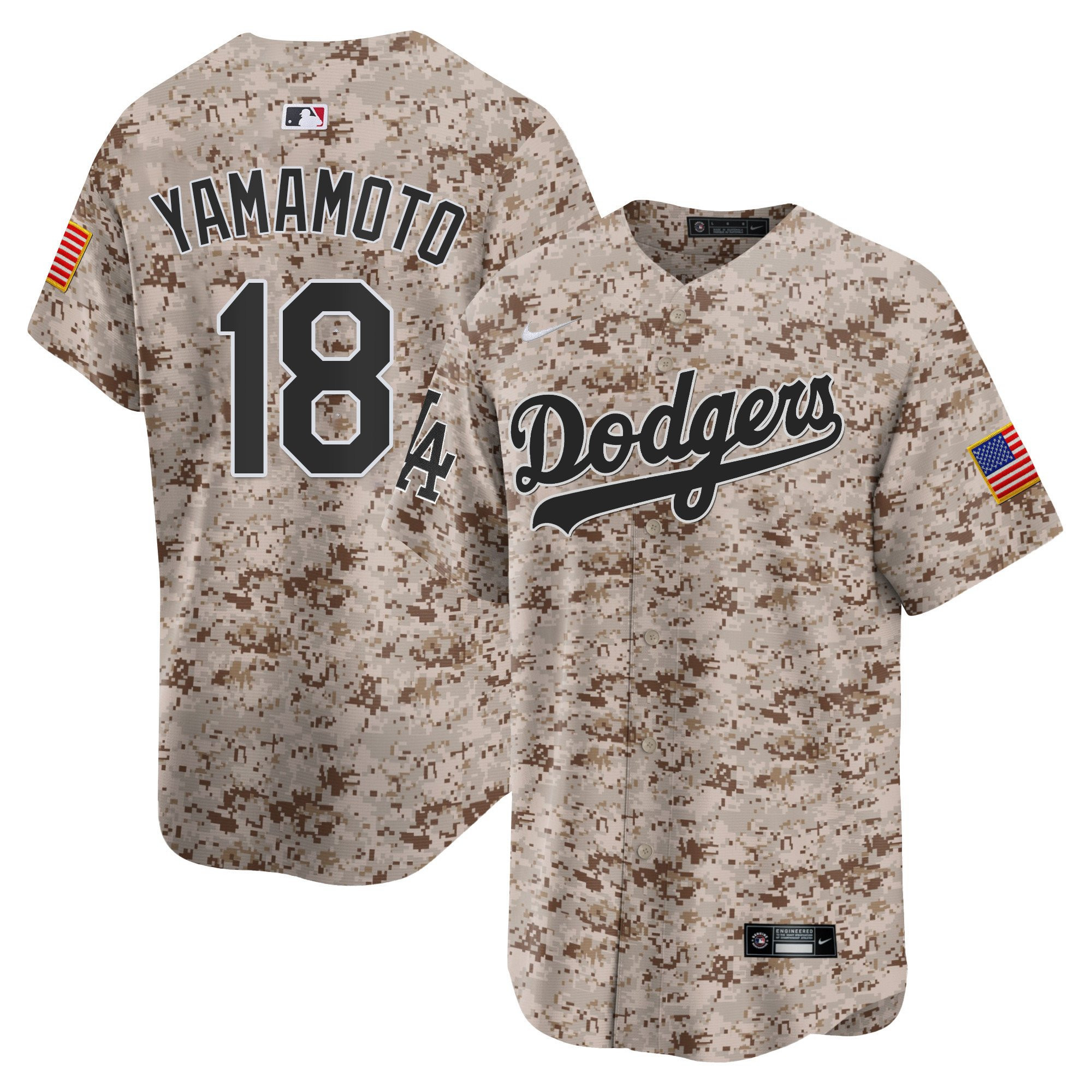 Yoshinobu Yamamoto 18 Los Angeles Dodgers USMC Alternate Limited Desert MLB Jersey Men's