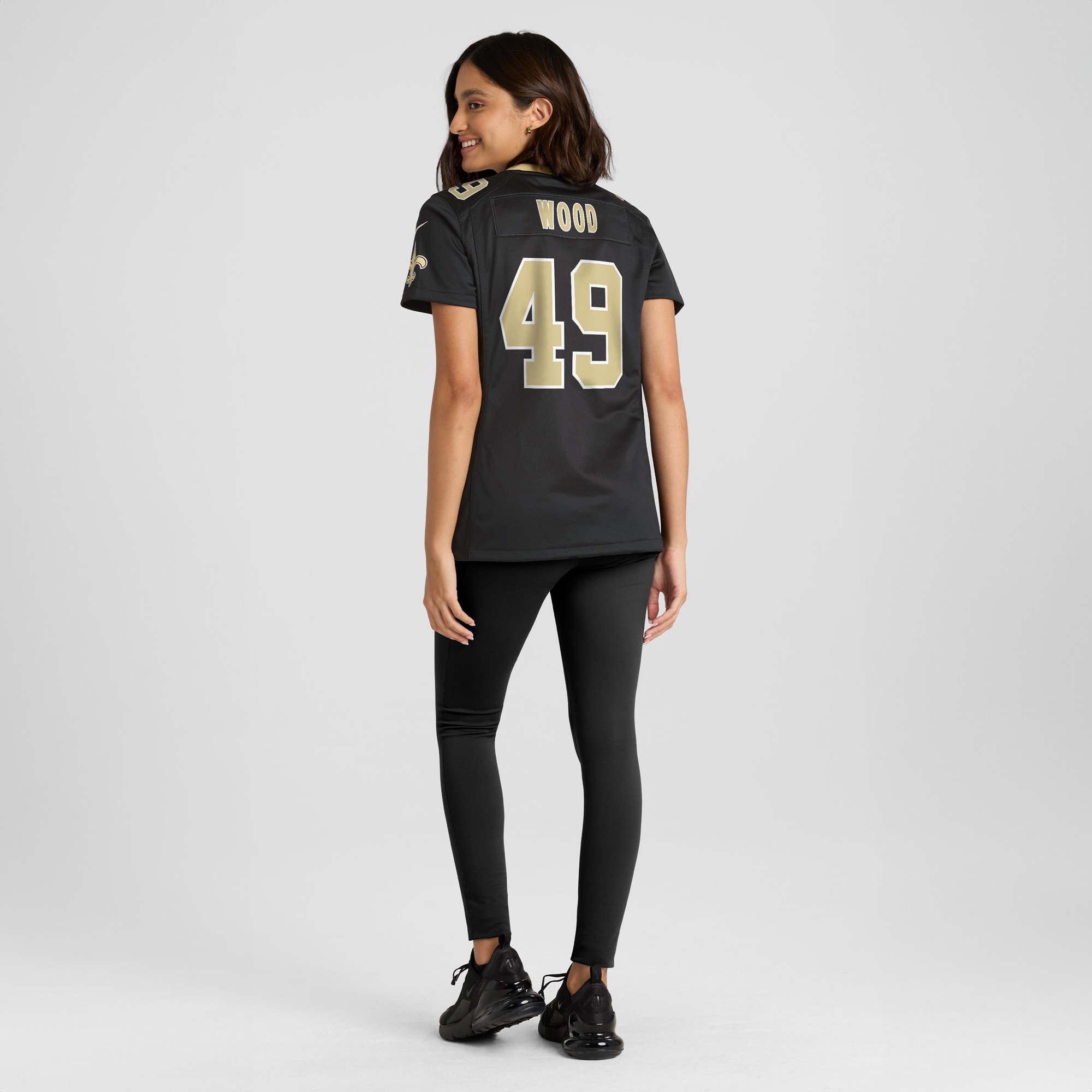 New Orleans Saints Zach Wood Black Game NFL Jersey Women's