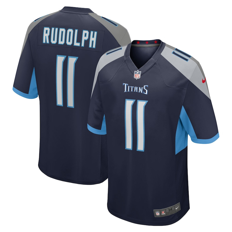 Mason Rudolph 11 Tennessee Titans Game Navy NFL Jersey Men's