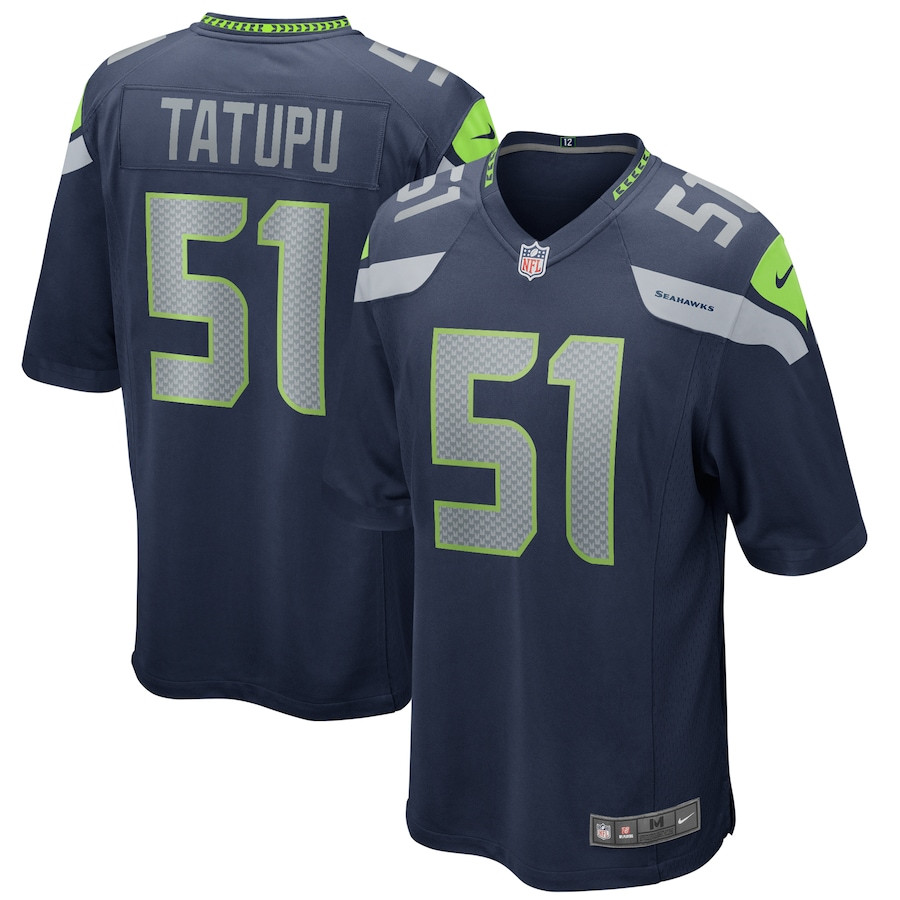 Lofa Tatupu 51 Seattle Seahawks Game Retired College Navy NFL Jersey Men's