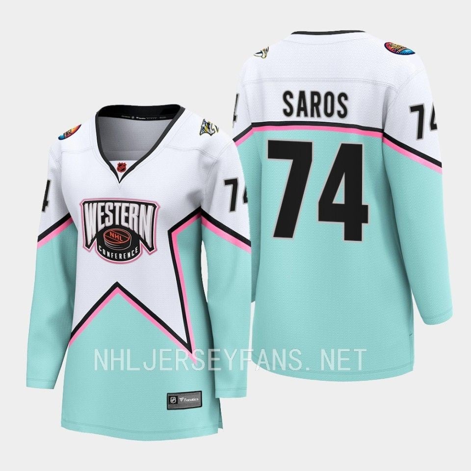 Juuse Saros 74 Nashville Predators 2023 All Star Game White Equipment NHL Jersey Men's