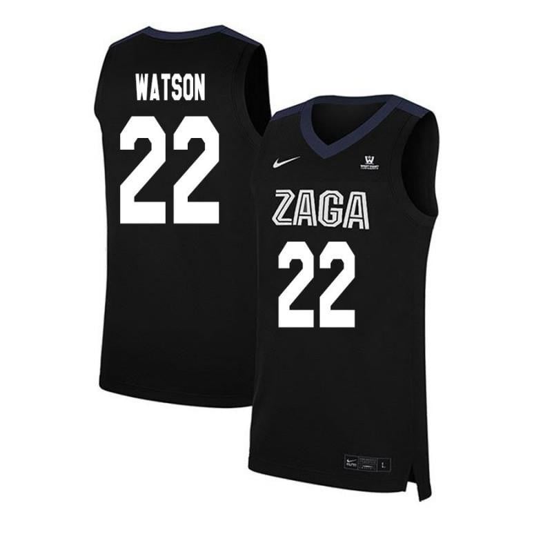 22 Anton Watson Black Elite Gonzaga Bulldogs NCAA Jersey Men's