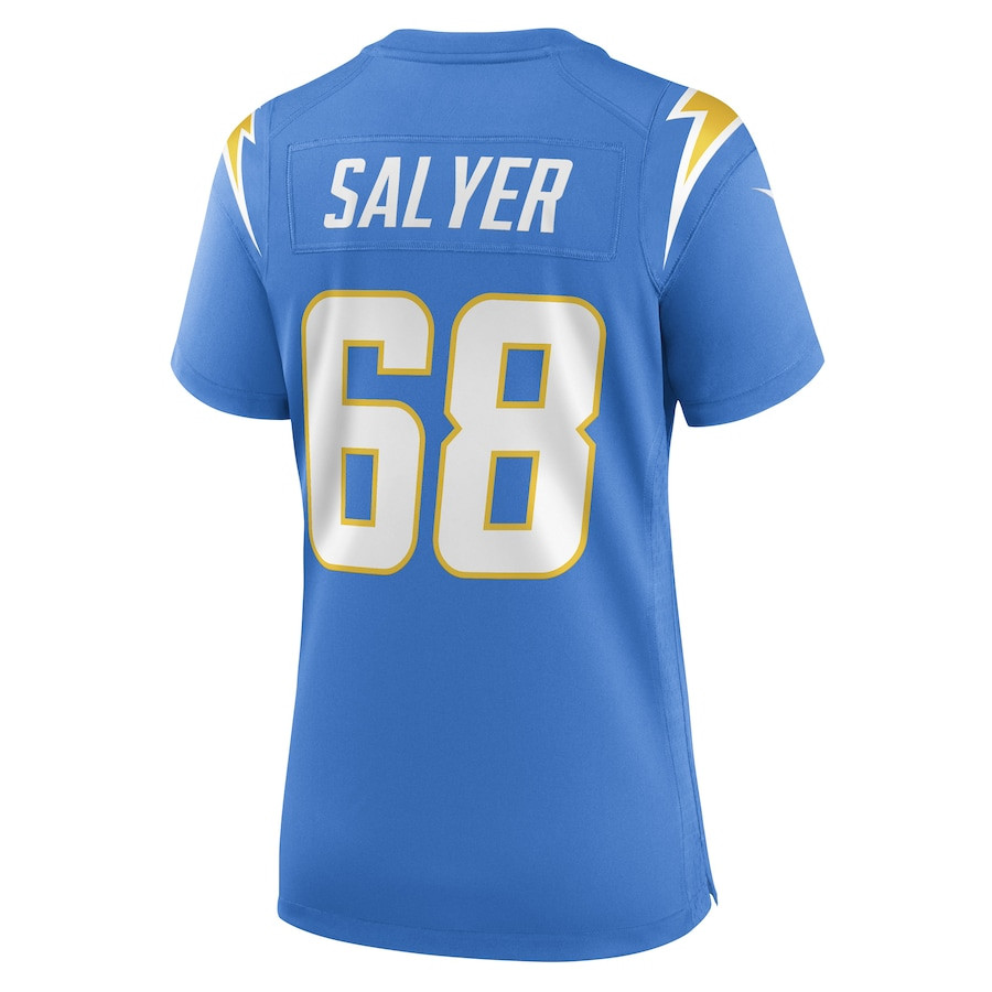 Jamaree Salyer 68 Los Angeles Chargers Game Powder Blue NFL Jersey Women's