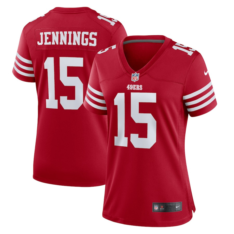Jauan Jennings 15 San Francisco 49ers Game Scarlet NFL Jersey Women's