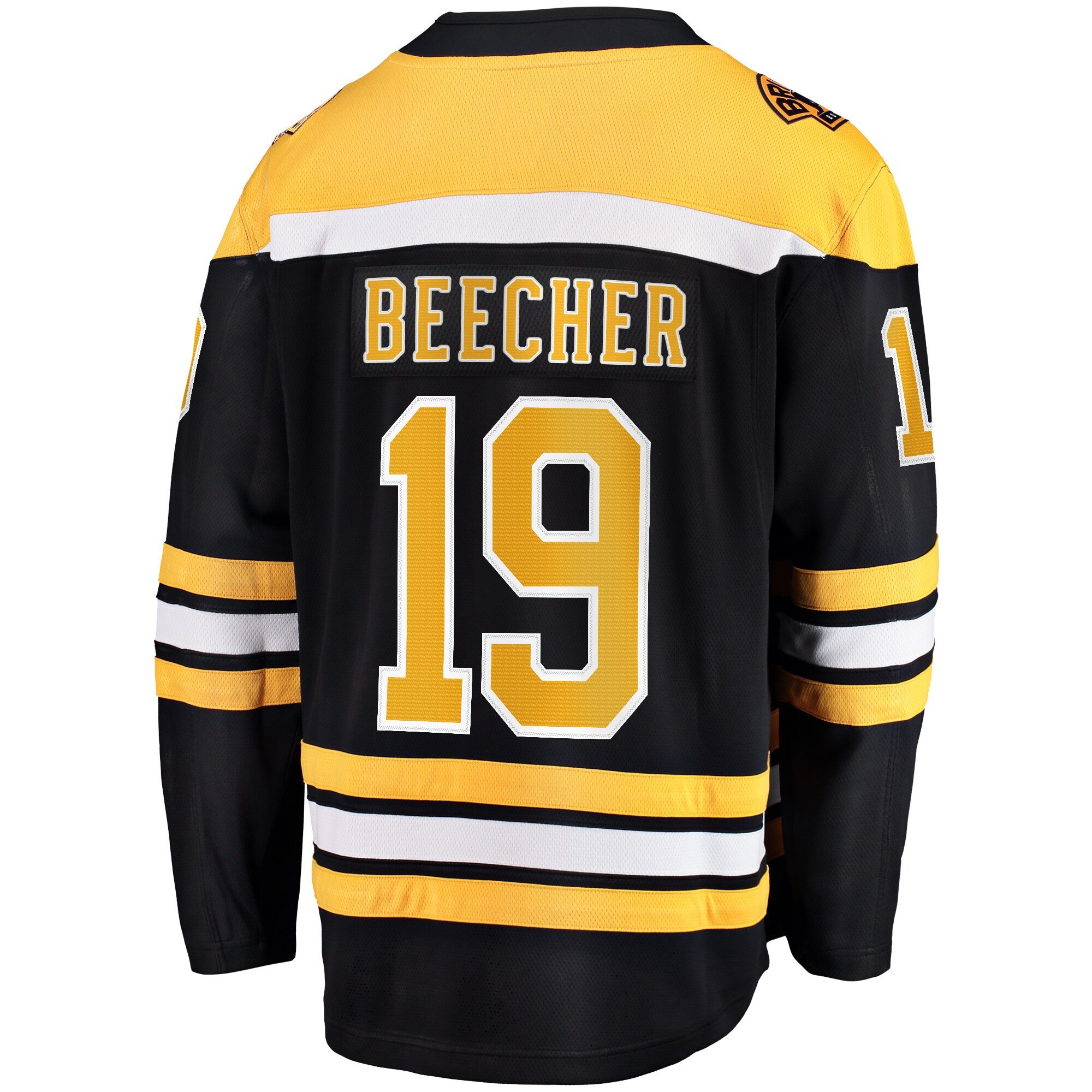 John Beecher 19 Boston Bruins Breakaway Home Black NHL Jersey Men's