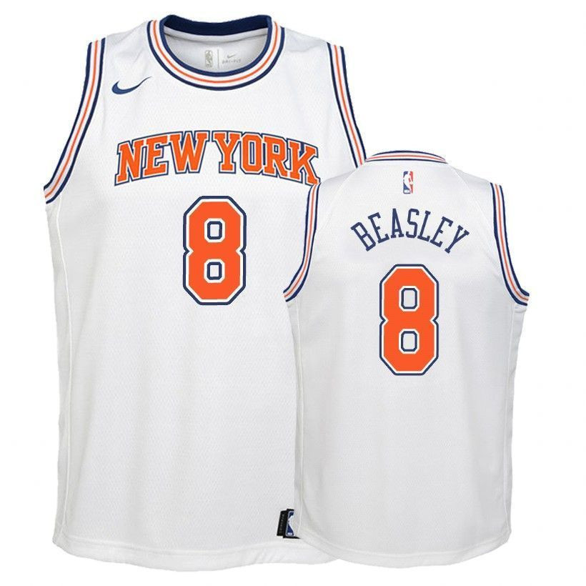 New York Knicks Michael Beasley 8 State White NBA Jersey Youth