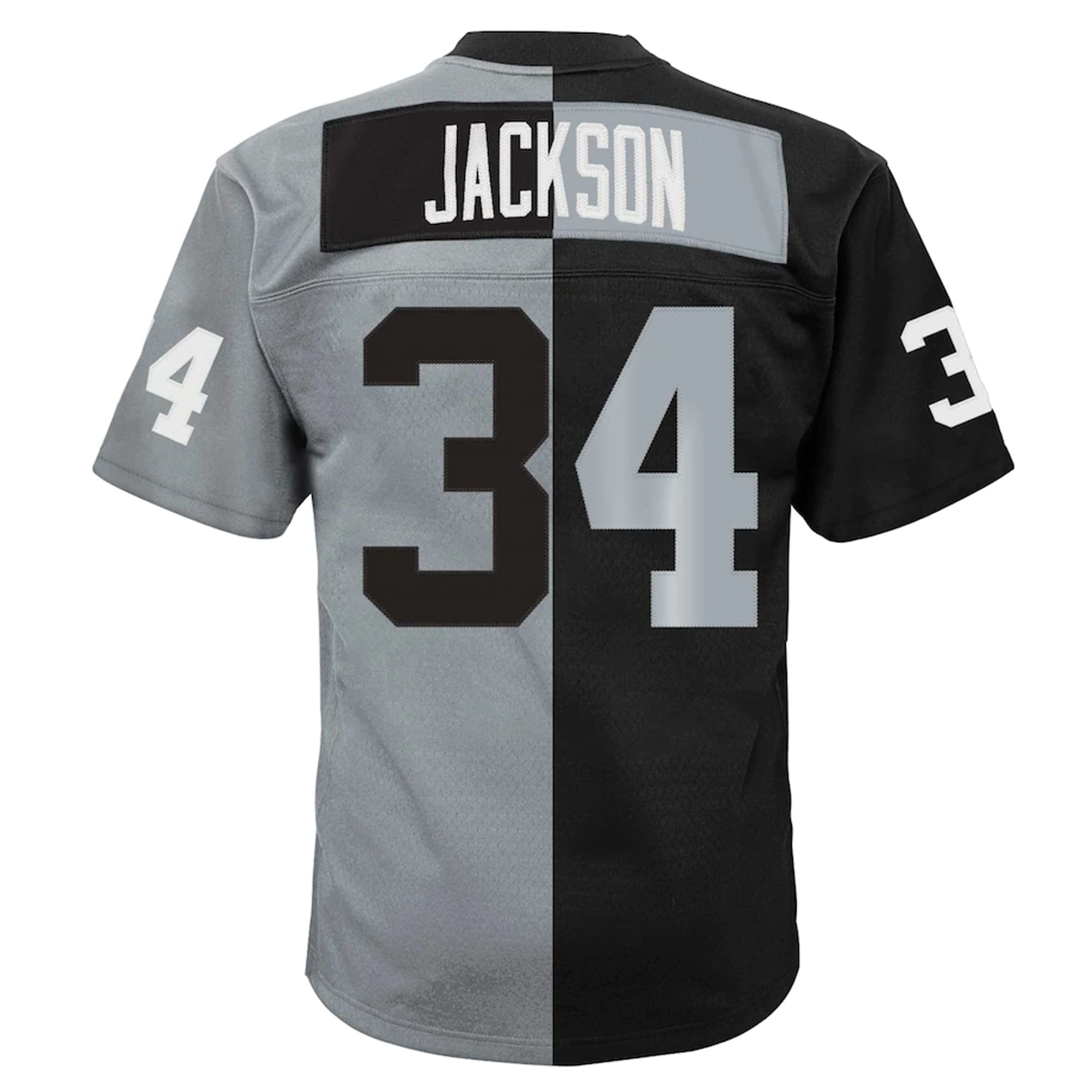 Las Vegas Raiders Bo Jackson Mitchell Ness Black/Silver Split Legacy NFL Jersey Youth