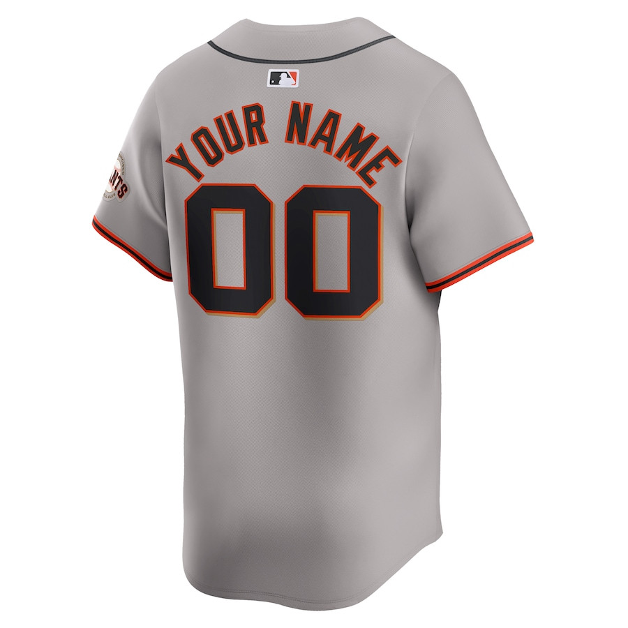 San Francisco Giants Away Limited Custom Gray MLB Jersey Men's